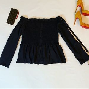 NWT Pretty Little Thing Off The Shoulder Top Black